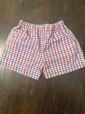 The Beaufort Bonnet Company Red, Blue & White Plaid Elastic-Waist Shorts